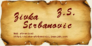 Živka Štrbanović vizit kartica